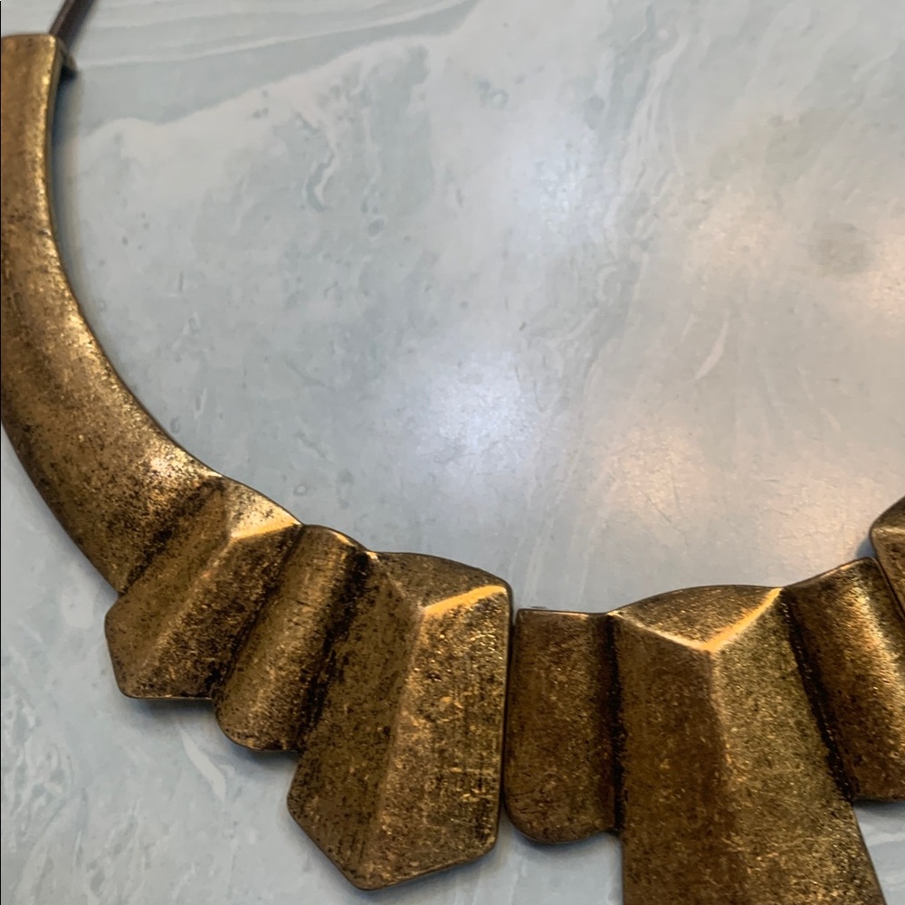 Gold Geometric Statement Necklace - image 5